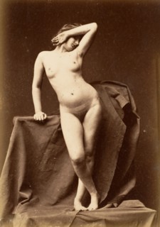 [Young Woman, Nude, From the Front with Hand Over Face], 1860s.