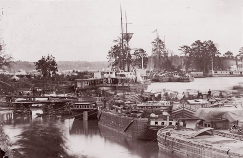 Winter Quarters, Fort Brady, ca. 1865. Formerly attributed to William Frank Browne.