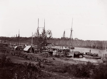 Broadway Landing, Appomattox River, 1864. Formerly attributed to Mathew B. Brady.