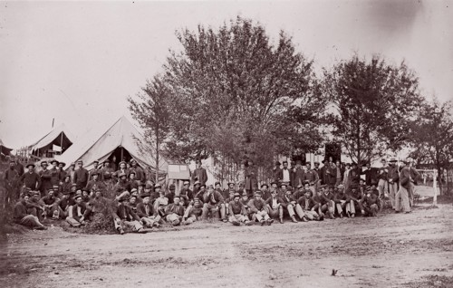 [Regiments - unidentified]. Brady album, p. 157, 1861-65. Formerly attributed to Mathew B. Brady.