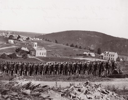 Maryland Heights, near Harper's Ferry, New York State Militia, 1861-65. Formerly attributed to Mathew B. Brady