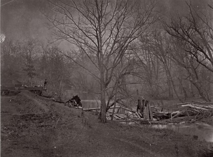 Ruins of RR Bridge. Bull Run, ca. 1862. Formerly attributed to Mathew B. Brady.