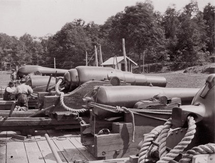 Land Battery of Naval Guns, 1861-65. Formerly attributed to Mathew B. Brady