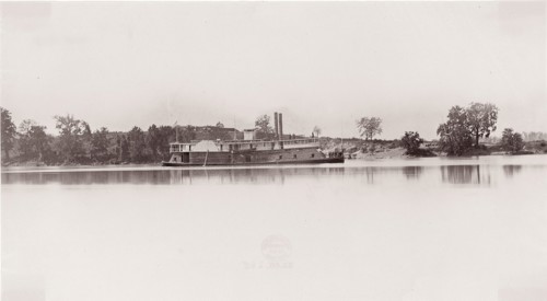 U.S. Gunboat at Kingston Gap, 1861-65. Formerly attributed to Mathew B. Brady.