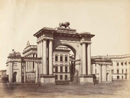 Gateway to Government House, Calcutta, 1850s.