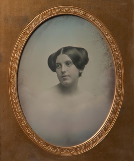 Young Woman with Hair Styled in Two Buns, 1850s.