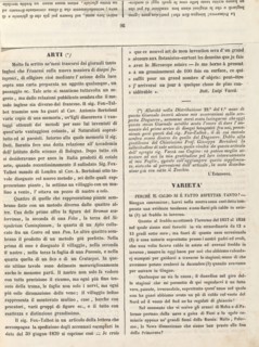 Supplemento al no. 6 anno 2o del Ricoglitore di Cognizioni Utili (15 July 1839), p. 25, 1839. [Article in Italian discussing photogenic drawing and botanical photography, mentioning Antonio Bertoloni ...