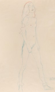 A nude young girl, c. 1917. Creator: Klimt, Gustav (1862-1918).