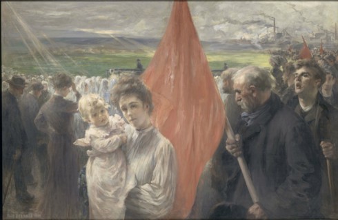 A Strike at Saint-Ouen, 1908. Creator: Delance, Paul-Louis (1848-1924).