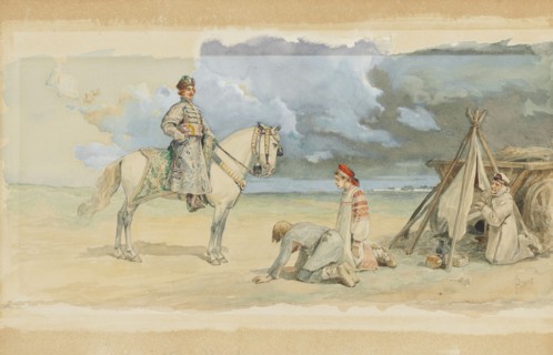 Arrival of the boyar. Creator: Solomko, Sergei Sergeyevich (1867-1928).