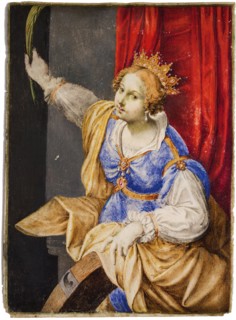 Artemisia Gentileschi as Saint Catherine of Alexandria, Mid of 17th cen.. Creator: Corvina, Maddalena (1607-1664).