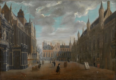 Burg Square in Bruges, 1696. Creator: Meunincxhove, Jan Baptist van (c. 1620/25-1703/04).