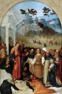 Christ and the Woman Taken in Adultery, c. 1527. Creator: Mazzolino, Ludovico (1480-1528).