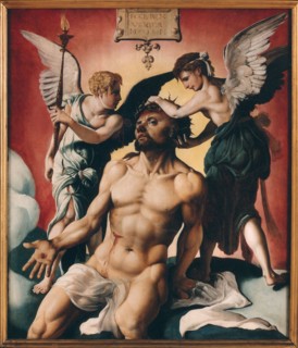 Christ crowned with thorns between two angels, 1532. Creator: Heemskerck, Maarten Jacobsz, van (1498-1574).