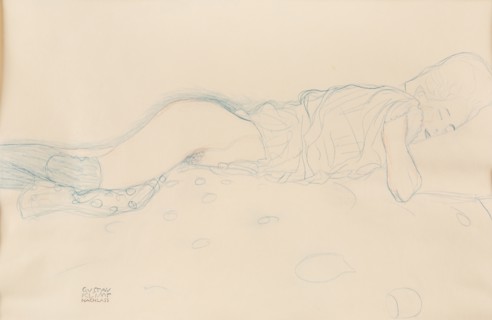 Female semi-nude, c. 1908. Creator: Klimt, Gustav (1862-1918).