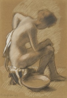 Femme à sa toilette (Woman at her toilet), 1917. Creator: Rassenfosse, Armand (1862-1934).