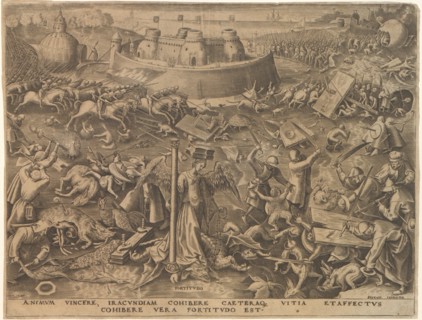 Fortitudo (Fortitude) from The Seven Virtues, 1559. Creator: Galle, Philipp (Philips) (1537-1612).