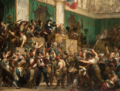 François Antoine de Boissy d'Anglas saluting Jean Féraud's head during the Prairial uprising, c. 183 Creator: Thomas, Antoine Jean-Baptiste (1791-1833).