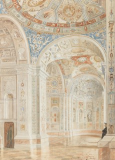 Interior of the Villa Madama with decorations by Giulio Romano and Baldassare Peruzzi, 1897. Creator: Oerley, Robert (1876-1945).