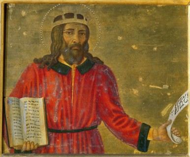 King David (Predella Panel of the Altarpiece). Creator: Rosselli, Cosimo di Lorenzo (1439-1507).