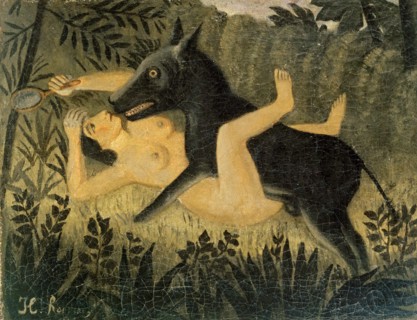 La belle et la bête (Beauty and the Beast), c. 1908. Creator: Rousseau, Henri Julien Félix (1844-1910).