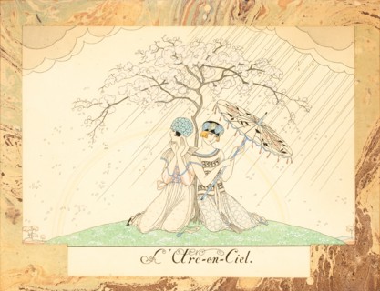 L'Arc-en-Ciel (The Rainbow), from Le Bonheur du Jour ou, Les Graces à la Mode, 1924. Creator: Barbier, George (1882-1932).