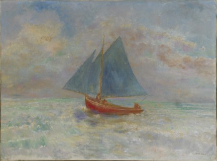 Le Bateau rouge (The Red Boat), c. 1910. Creator: Redon, Odilon (1840-1916).
