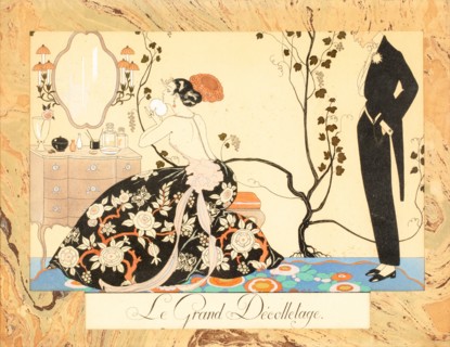 Le Grand Décolletage, from Le Bonheur du Jour ou, Les Graces à la Mode, 1924. Creator: Barbier, George (1882-1932).