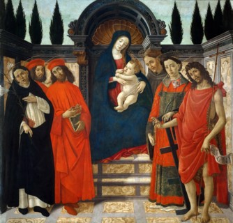 Madonna and Child with Saints (Pala del Trebbio), c. 1490-1499. Creator: Botticelli, Sandro (1445-1510).