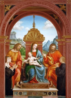 Madonna and Child with Saints James, Philip and the Family of Antonio Busti, 1515-1517. Creator: Zenale, Bernardo (1464-1526).