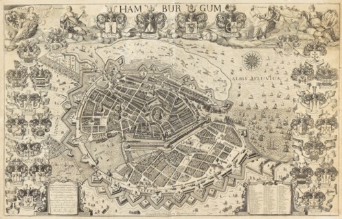 Map of Hamburg, 1644. Creator: Pietersen (Petersen), Arent (Arnoldus) (active 1644-1647).