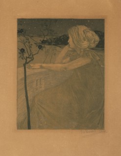 Meditation (On the Balcony), 1899-1900. Creator: Preissig, Vojtech (1873-1944).