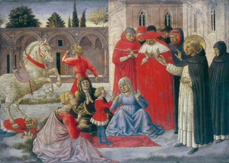 Miracle of Saint Dominic (Saint Dominic Restoring Napoleone Orsini to Life), ca 1462. Creator: Gozzoli, Benozzo (ca 1420-1497).