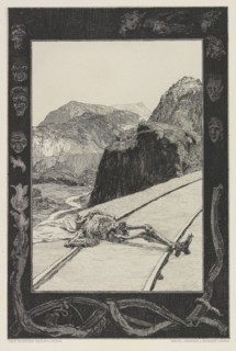 On the Tracks (Auf den Schienen), plate 8 from the portfolio On Death, Part I, Opus XI, 1897. Creator: Klinger, Max (1857-1920).