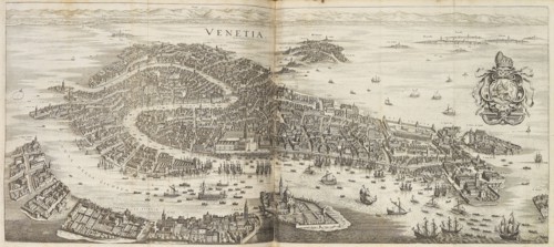 Panorama of Venice. From Newe Archontologia cosmica by Johann Ludwig Gottfried, 1646. Creator: Merian, Matthäus, the Elder (1593-1650).