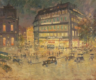 Paris, Place de l'Opéra, Opéra Garnier. Creator: Korovin, Alexey Konstantinovich (1897-1950).