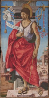 Polittico Griffoni: Saint John the Baptist, ca 1472-1473. Creator: Francesco del Cossa (1436-1478).