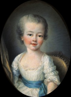 Portrait de petite fille en robe blanche, dite Alexandrine Lenormant d'Etiolles, 1751. Creator: Drouais, François-Hubert (1727-1775).