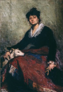 Portrait of Diana Vernon, 1876. Creator: Agneessens, Edouard (1842-1885).