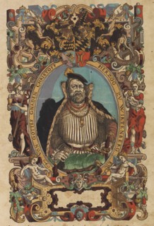 Portrait of Duke Christoph of Württemberg (1515-1568) From Biblia germanica, 1564. Creator: Amman, Jost (1539-1591).