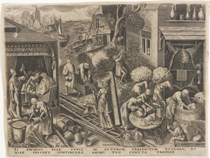 Prudentia (Prudence) from The Seven Virtues, 1559. Creator: Galle, Philipp (Philips) (1537-1612).