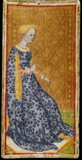 Queen of Wands. Tarot card, 1441-1444. Creator: Bembo, Bonifacio (c. 1420-c. 1480).