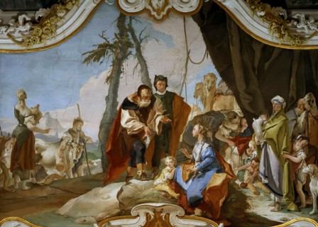 Rachel Hiding the Teraphim from her Father Laban, ca 1728. Creator: Tiepolo, Giambattista (1696-1770).