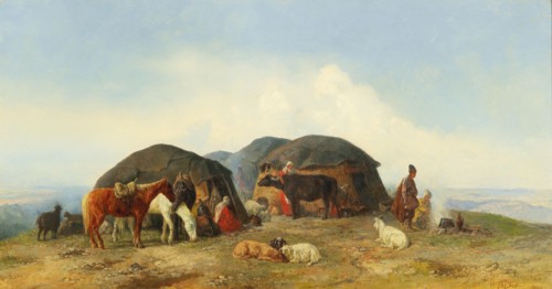 Resting cattle herders in the Northern Caucasus, 1874. Creator: Baykov, Fyodor Ilyich (1818-1890).
