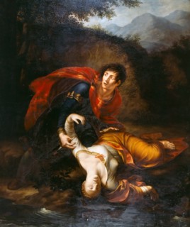 Rhadamistus flinging Zenobia injured into the River Araxes, 1812. Creator: Alberi, Francesco (1765-1836).