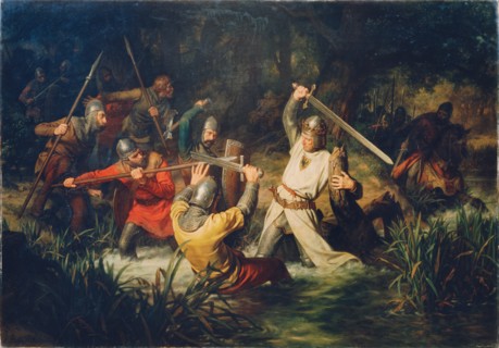 Rudolf of Habsburg in mortal danger, 1872. Creator: Löffler-Radymno, Leopold Edler von (1827-1898).