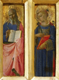 Saint John the Evangelist and Saint Stephen (From the Perugia Altarpiece), ca 1437. Creator: Angelico, Fra Giovanni, da Fiesole (ca. 1400-1455).
