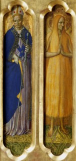 Saints Louis of Toulouse und Mary of Egypt (From the Perugia Altarpiece), ca 1437. Creator: Angelico, Fra Giovanni, da Fiesole (ca. 1400-1455).