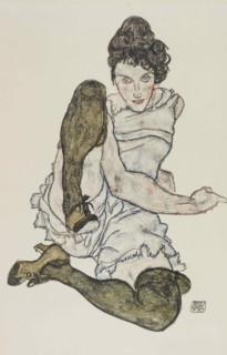 Seated Woman with Legs Drawn Up, 1917. Creator: Schiele, Egon (1890-1918).
