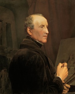 Self-Portrait at the Easel , 1848. Creator: Waldmüller, Ferdinand Georg (1793-1865).